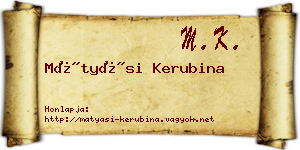 Mátyási Kerubina névjegykártya